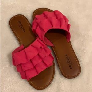Arizona Jean Co Pink Ruffled Shoes